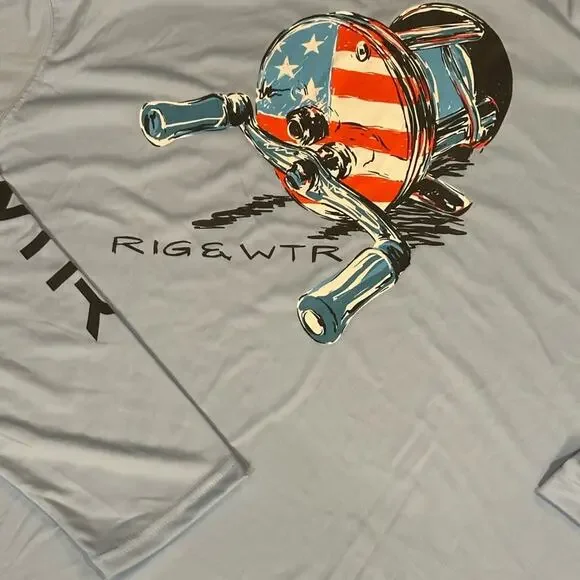 Rig & Water Mens XXL Pale Blue Long Sleeve Fishing Shirt NWT - Picture 5 of 6